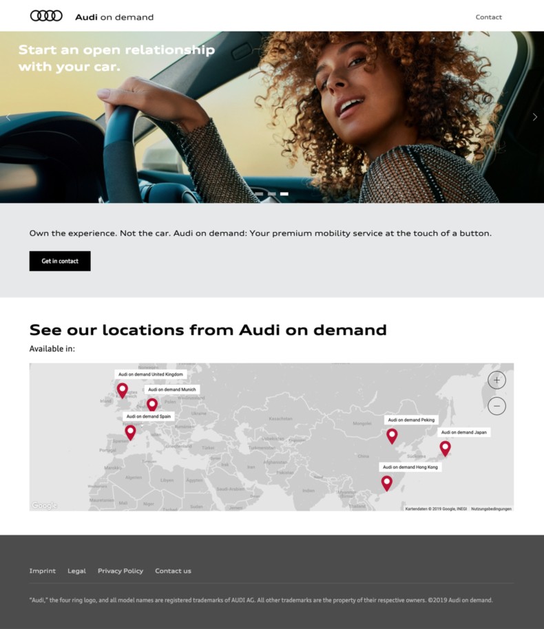 Website Audi on demand