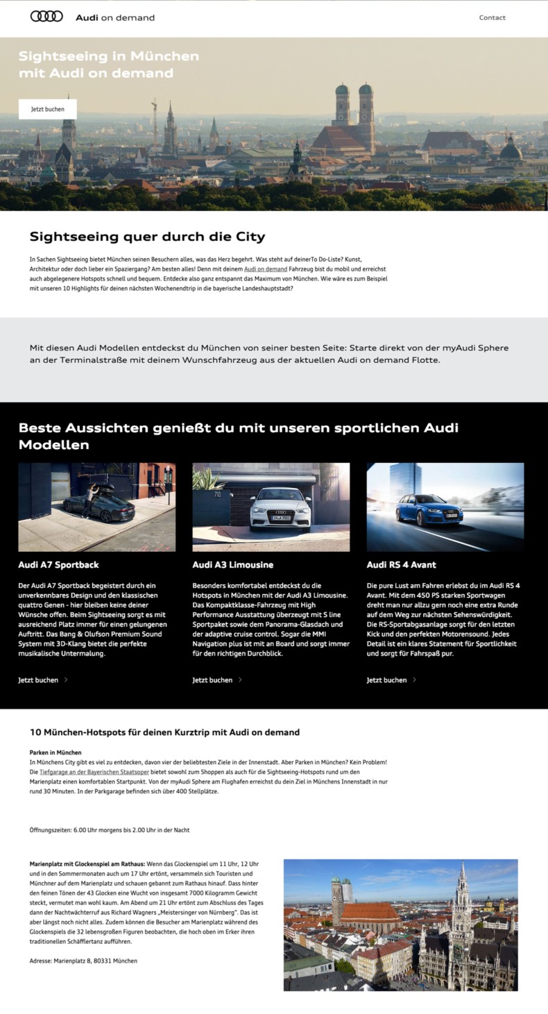 Website Audi on demand